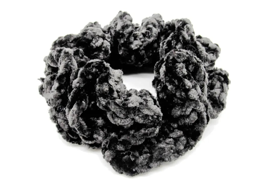 Thick and Super Soft Velvet Crochet Scrunchie Ponytail Holders Oh, Heart!