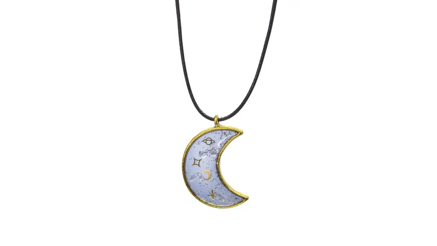 Crescent Moon Resin Pendant Necklace Necklaces Oh, Heart!