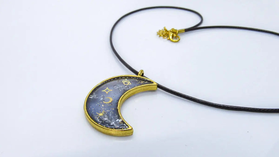 Crescent Moon Resin Pendant Necklace Necklaces Oh, Heart!