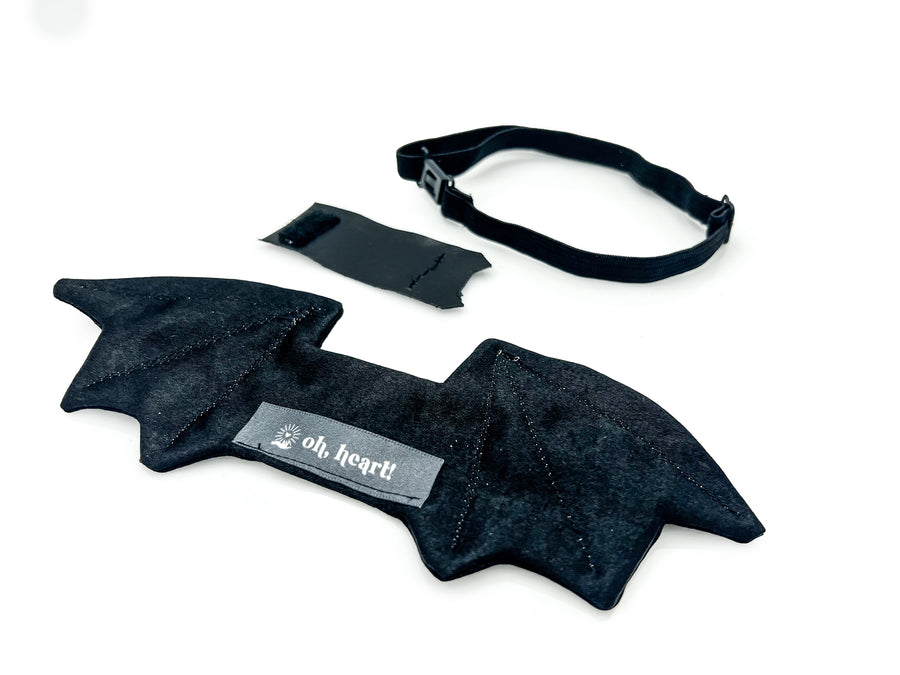 Brushed Black Satin Bat Shaped Bow Tie Bow Tie Oh, Heart!
