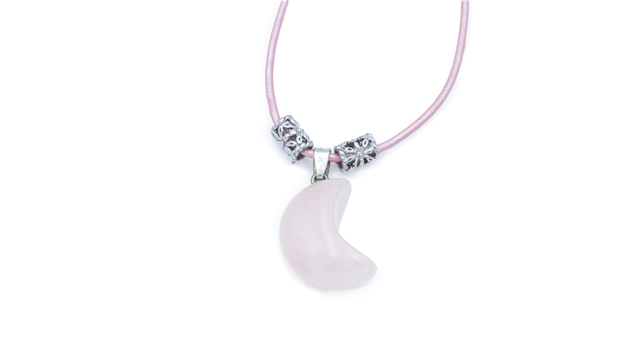 Moon Shape Semiprecious Stone Pendant Necklace Necklaces Oh, Heart!