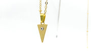 Dainty Triangle Gold Pendant Necklace With CZ Pave Necklaces Oh, Heart!