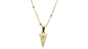 Dainty Triangle Gold Pendant Necklace With CZ Pave Necklaces Oh, Heart!