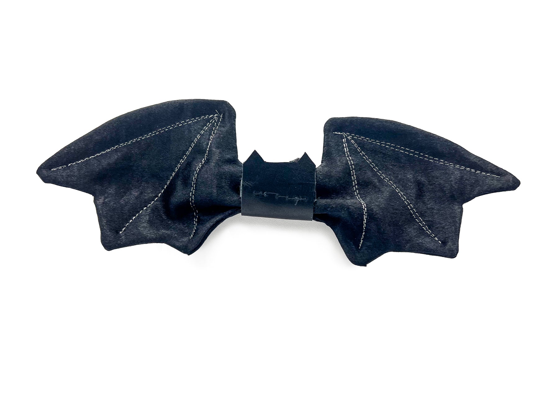 Brushed Black Satin Bat Shaped Bow Tie Bow Tie Oh, Heart!