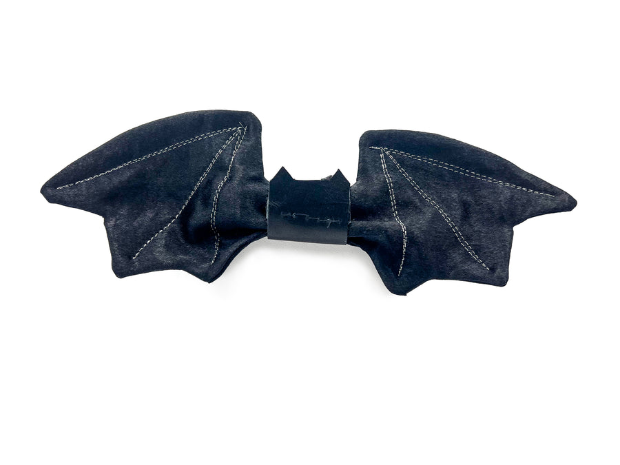 Brushed Black Satin Bat Shaped Bow Tie Bow Tie Oh, Heart!