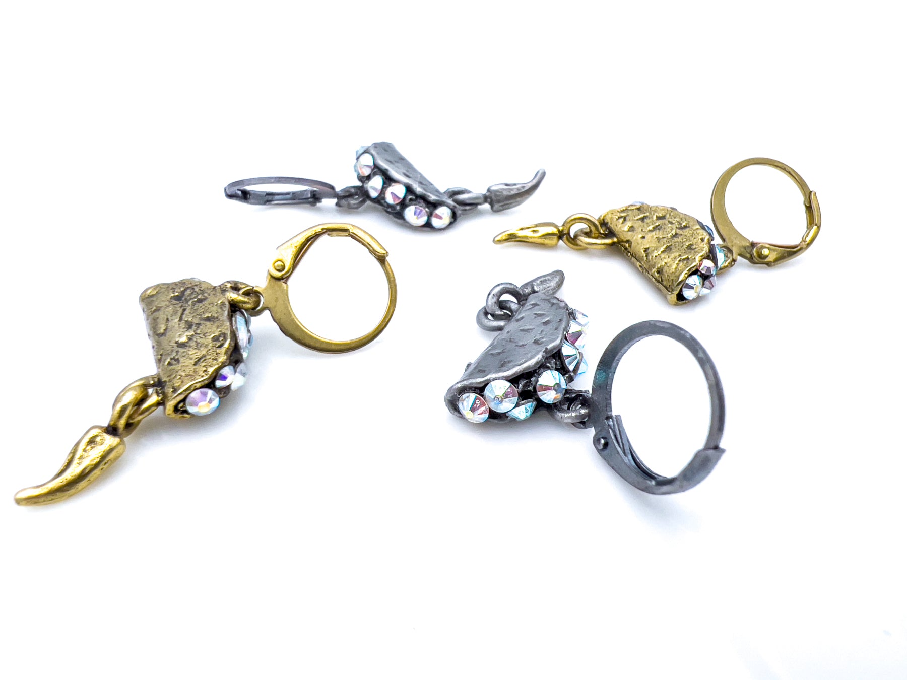 Tacos con Chiles Dangle Earrings with Rhinestones Earrings Oh, Heart!