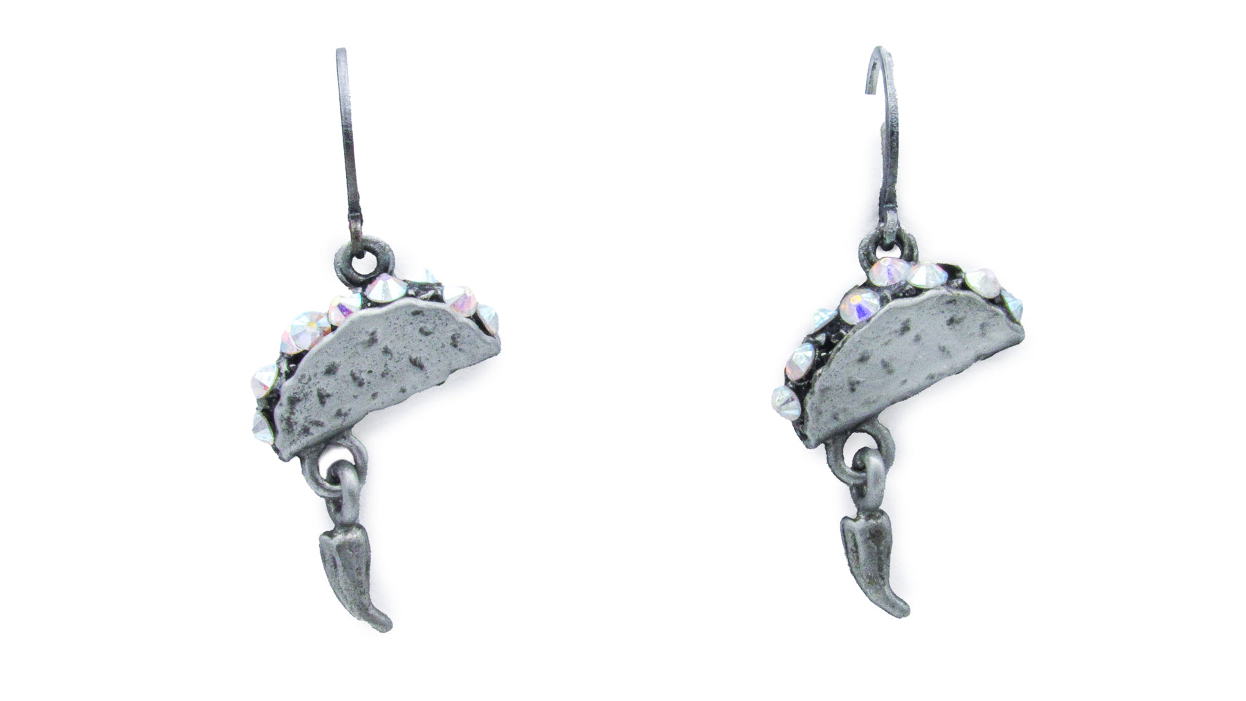 Tacos con Chiles Dangle Earrings with Rhinestones •  Earrings • Oh, Heart!