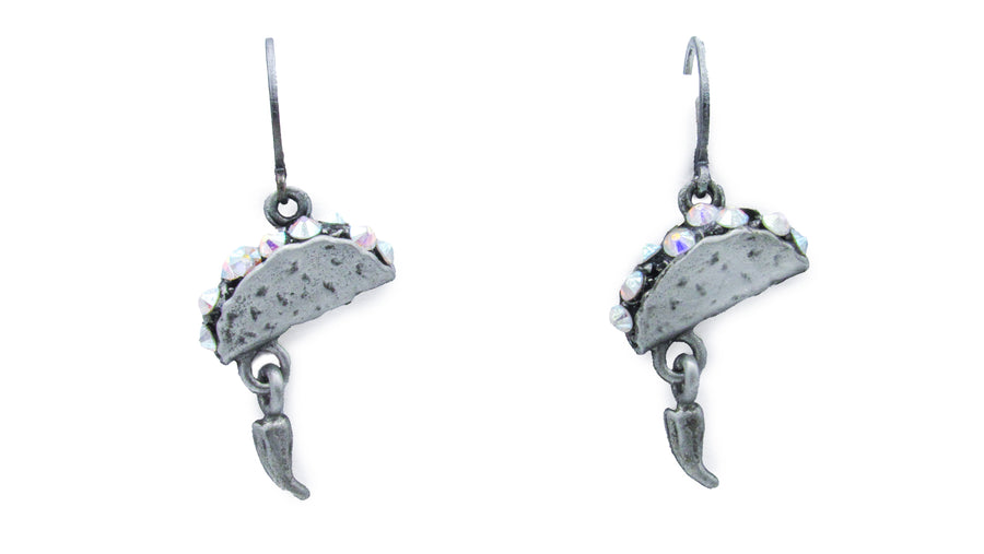 Tacos con Chiles Dangle Earrings with Rhinestones Earrings Oh, Heart!