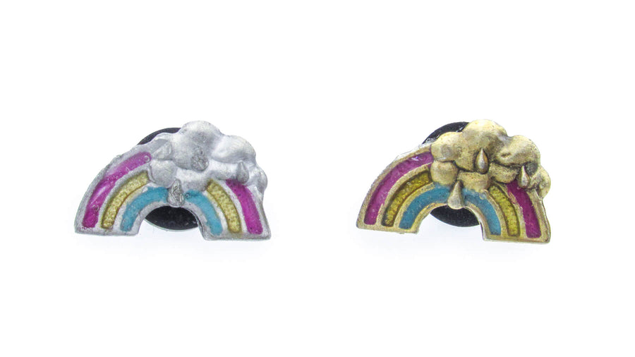 Rainbow With Cloud Painted Metal Pin Pin Oh, Heart!