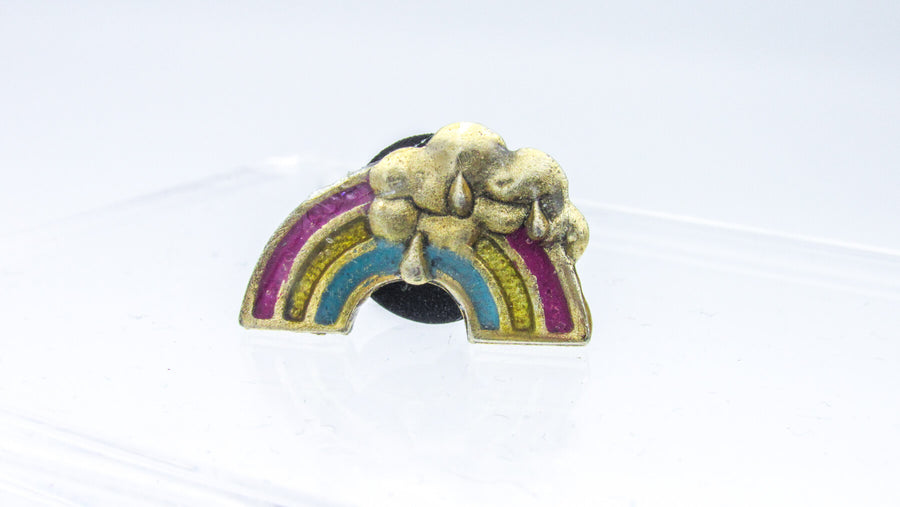 Rainbow With Cloud Painted Metal Pin Pin Oh, Heart!