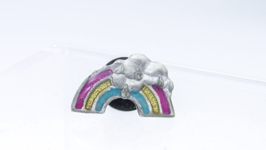 Rainbow With Cloud Painted Metal Pin Pin Oh, Heart!