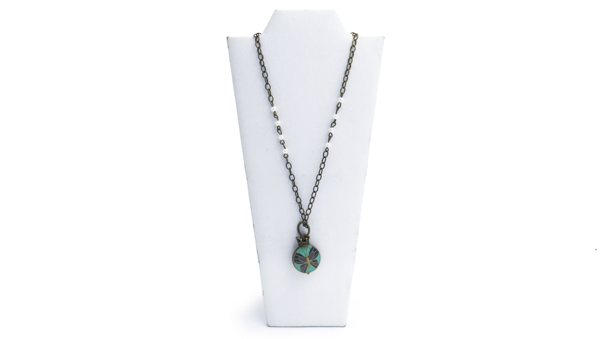 Enamel Butterfly Pendant Long Boho Necklace Necklaces Oh, Heart!