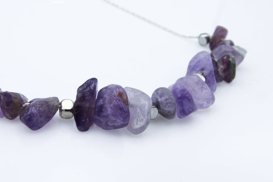 Gemstone Chip Beads Silver Adjustable Slide Bracelet Bracelets Oh, Heart!
