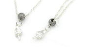 Middle Finger Necklace on Dainty Twisted Chain in Silver or Black Necklaces Oh, Heart!