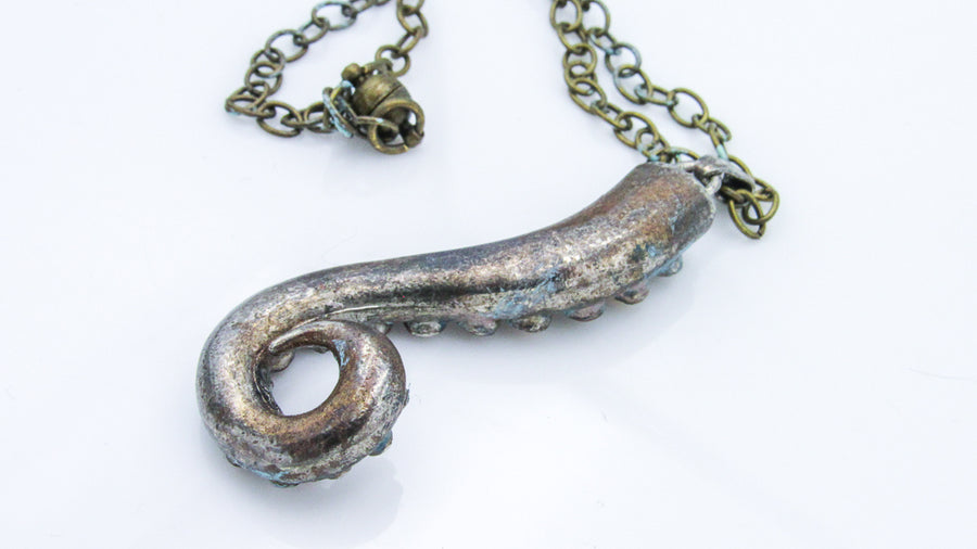Heavy Sterling Silver Tentacle Pendant Necklace Necklaces Oh, Heart!