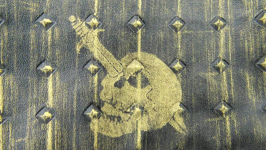 Black and Gold Skull Painted Pleather Fanny Pack Handbags Oh, Heart!