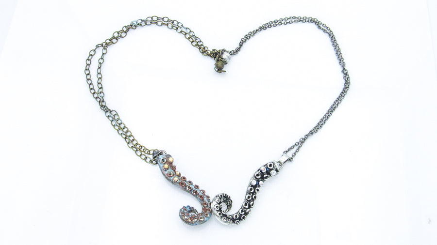 Heavy Sterling Silver Tentacle Pendant Necklace Necklaces Oh, Heart!