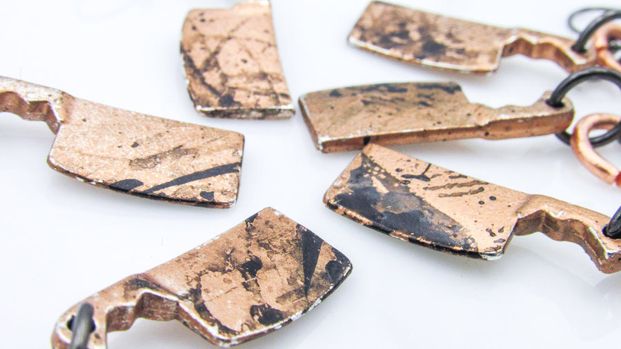 Splattered Butcher Knife Dangle Earrings Earrings Oh, Heart!