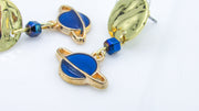 Space Themed Dangle Earrings With a Neptune Charm Earrings Oh, Heart!