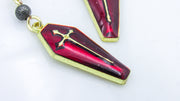 Blood Red and Black Coffin Dangle Earrings Earrings Oh, Heart!