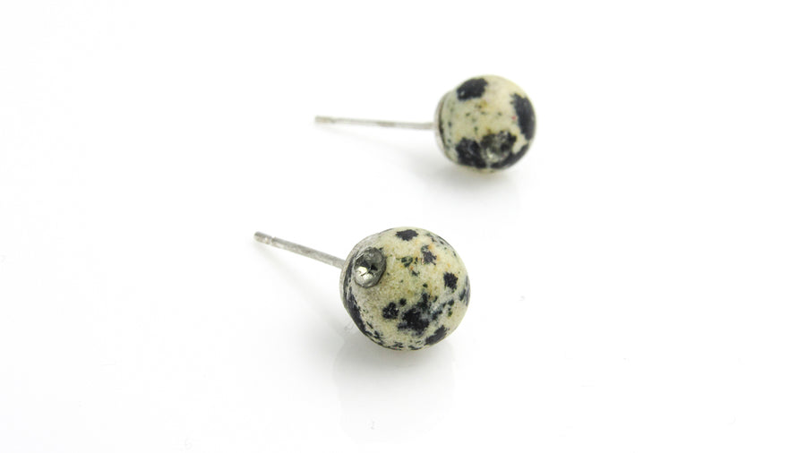 Dalmation Jasper Stud Earrings Earrings Oh, Heart!