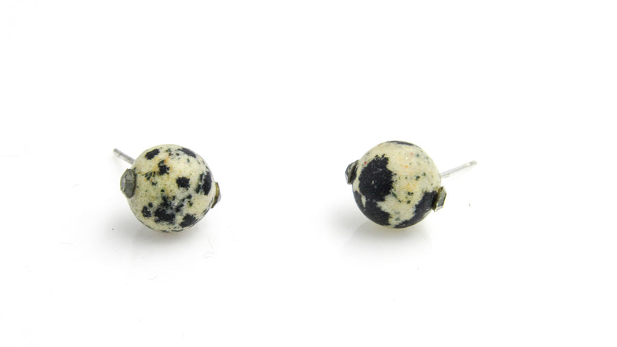 Dalmation Jasper Stud Earrings Earrings Oh, Heart!
