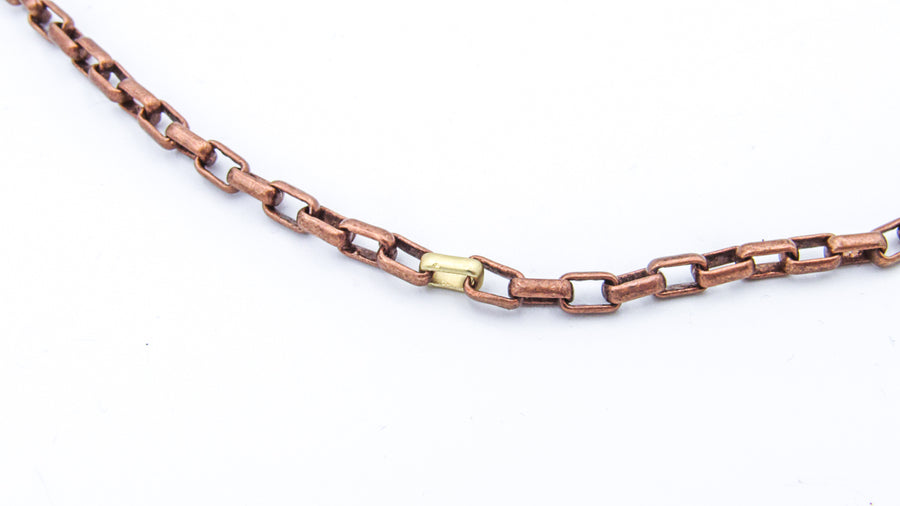 Mixed Metal Round Box Chain Necklace Necklaces Oh, Heart!