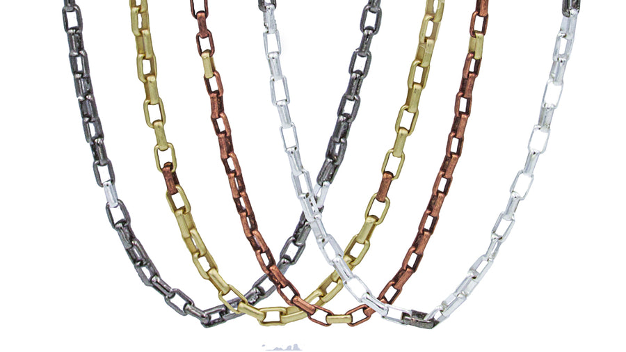 Mixed Metal Round Box Chain Necklace Necklaces Oh, Heart!