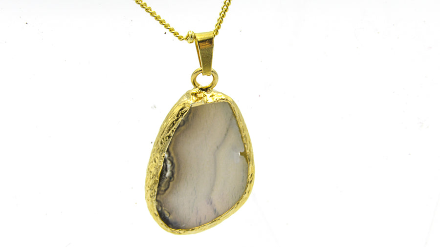 One-of-a-Kind Gold Dipped Gemstone Pendant Necklaces Necklaces Oh, Heart!