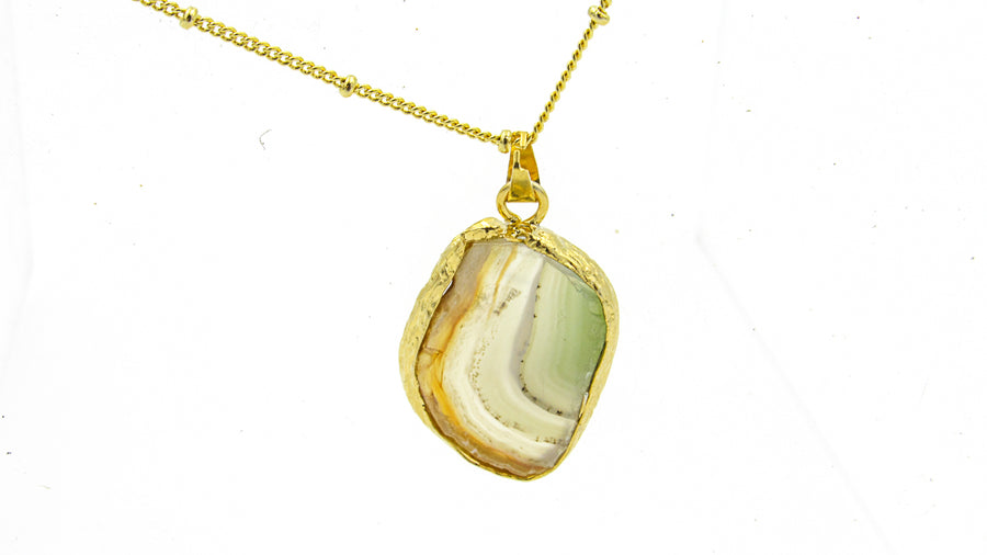 One-of-a-Kind Gold Dipped Gemstone Pendant Necklaces Necklaces Oh, Heart!