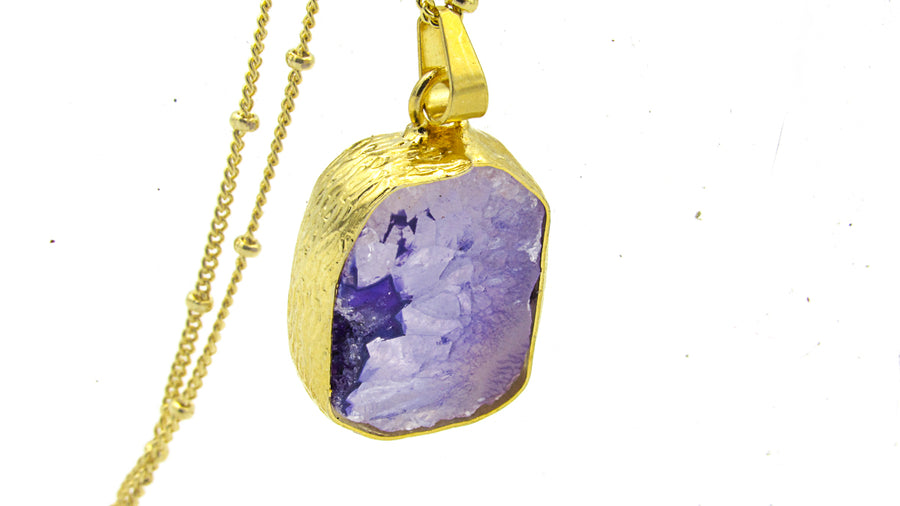 One-of-a-Kind Gold Dipped Gemstone Pendant Necklaces Necklaces Oh, Heart!