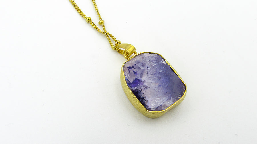 One-of-a-Kind Gold Dipped Gemstone Pendant Necklaces Necklaces Oh, Heart!