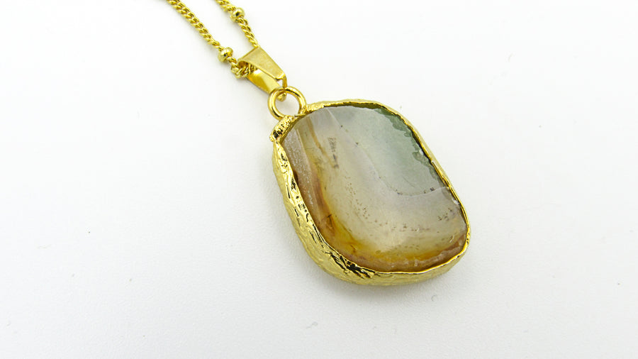 One-of-a-Kind Gold Dipped Gemstone Pendant Necklaces Necklaces Oh, Heart!