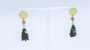 Polymer Clay Tree and Gold Leaf Dangle Earrings Earrings Oh, Heart!