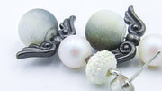 Iridescent Angel and Pearls Dangle Holiday Earrings Earrings Oh, Heart!