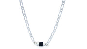 Silver Chain Necklace with Hematite Cube Necklaces Oh, Heart!