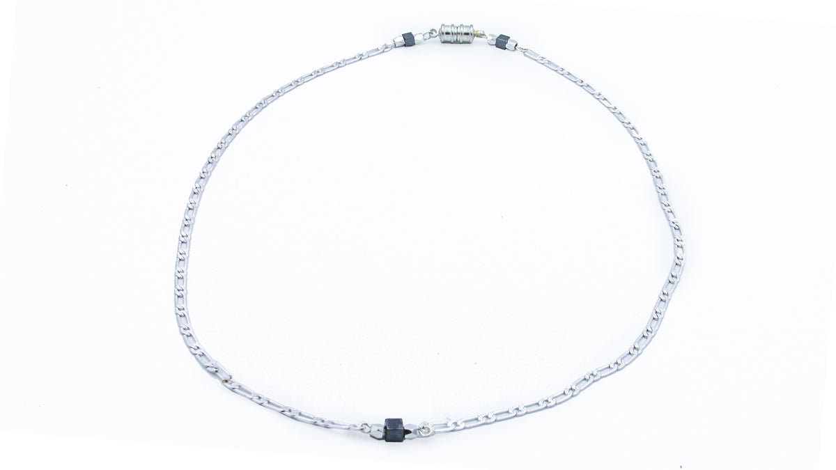 Silver Chain Necklace with Hematite Cube Necklaces Oh, Heart!
