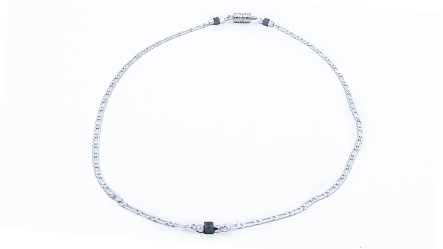 Silver Chain Necklace with Hematite Cube Necklaces Oh, Heart!