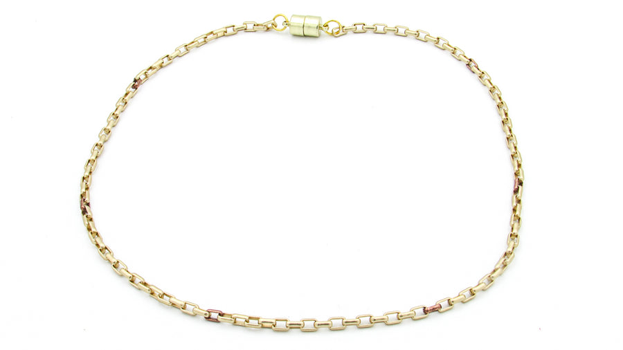 Mixed Metal Round Box Chain Necklace Necklaces Oh, Heart!
