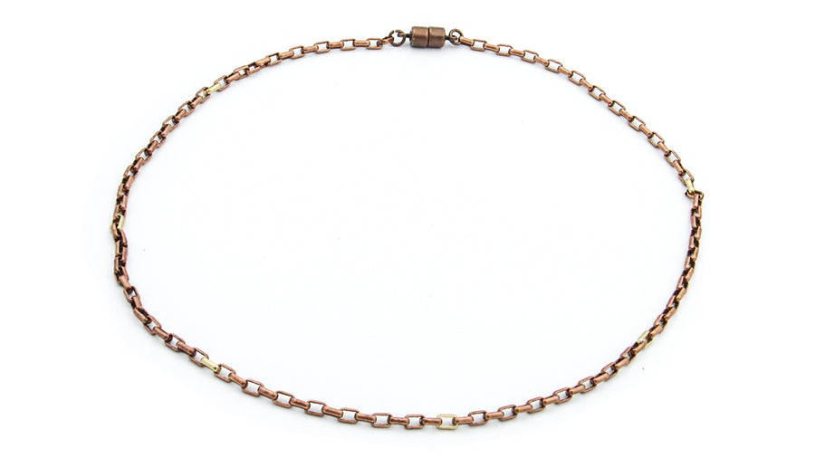 Mixed Metal Round Box Chain Necklace Necklaces Oh, Heart!