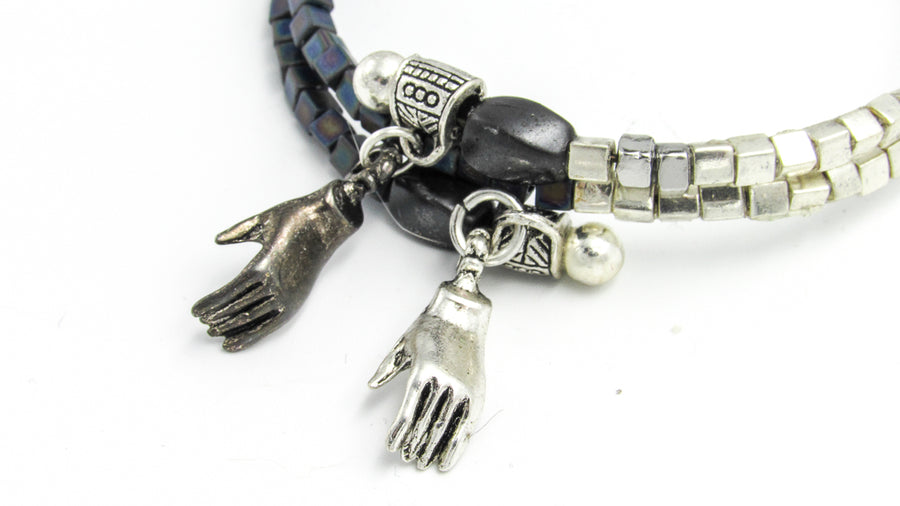Hand-Holding Memory Wire Bracelet Bracelets Oh, Heart!
