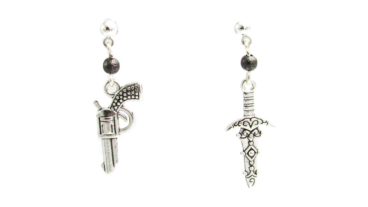 Mismatched Knife & Firearm Earring Set Earrings Oh, Heart!