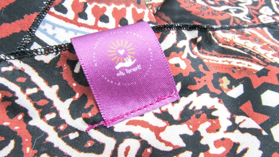 Red, Black and White Multipattern Charmeuse Bandana Scarves Oh, Heart!