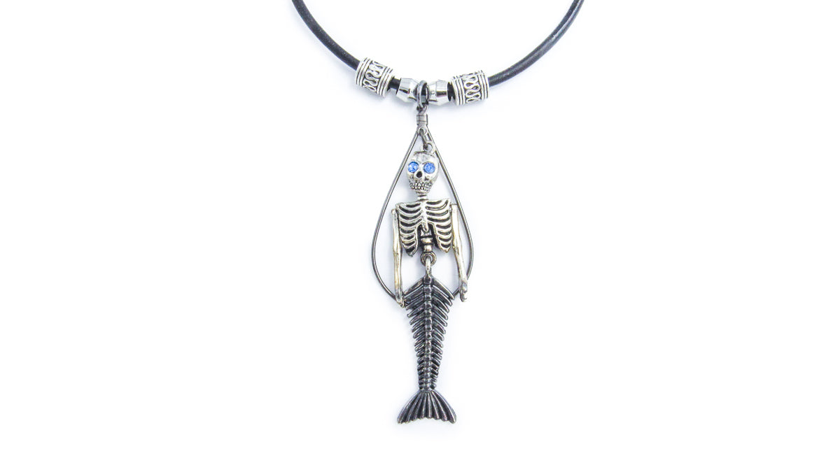Mermaid Skeleton Leather Necklace Necklaces Oh, Heart!