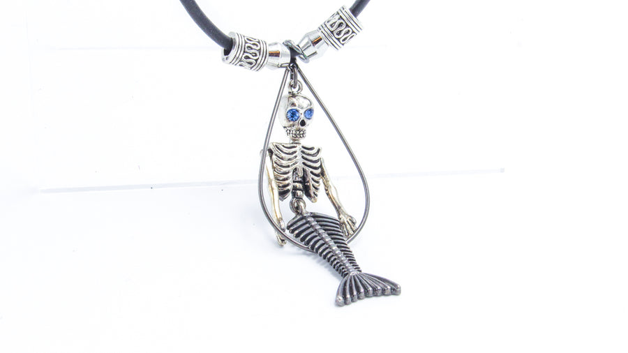Mermaid Skeleton Leather Necklace Necklaces Oh, Heart!