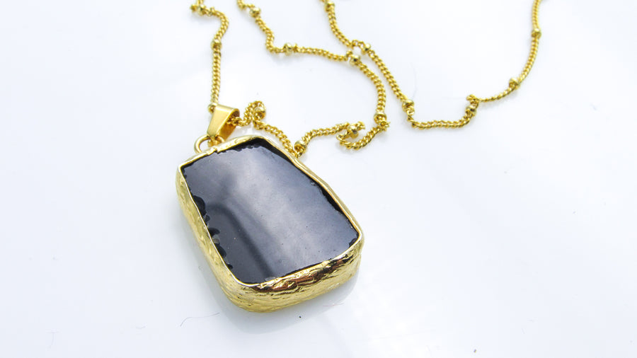 One-of-a-Kind Gold Dipped Gemstone Pendant Necklaces • Necklaces • Oh, Heart!