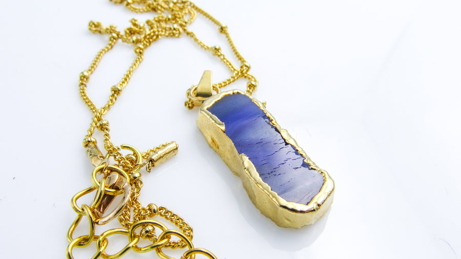 One-of-a-Kind Gold Dipped Gemstone Pendant Necklaces • Necklaces • Oh, Heart!