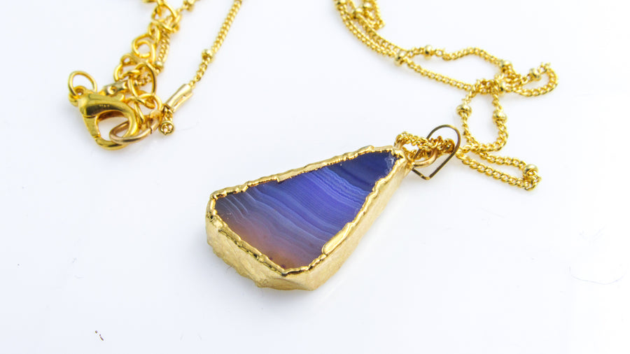 One-of-a-Kind Gold Dipped Gemstone Pendant Necklaces • Necklaces • Oh, Heart!