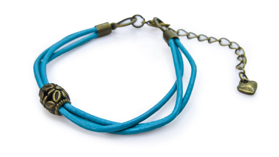 Bold Color Three Strand Leather Bracelet Bracelets Oh, Heart!