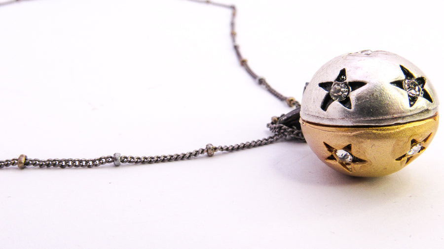 Mixed Metal Star Pendant Satellite Necklace Necklaces Oh, Heart!